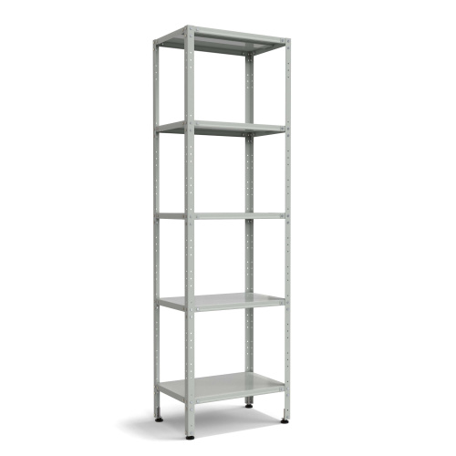 77.0370.12.00 Стеллаж универсальный 5 полок 600х400х2000 мм на винтовых опорах, серый металл