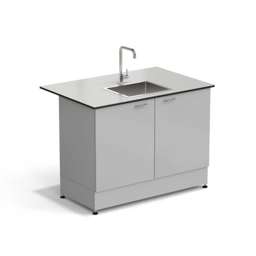 77.0073.10.08 Стол-мойка ЭКРОС 1200х800х900 мм, чаша нержавеющая сталь по центру, раб. поверхность - LABGRADE
